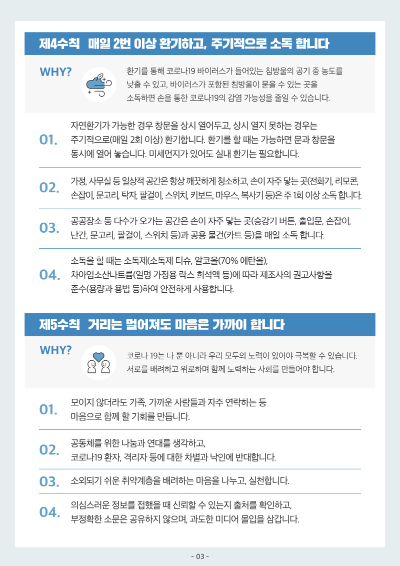 코로나19 생활속 거리두기 기본지침 3/7