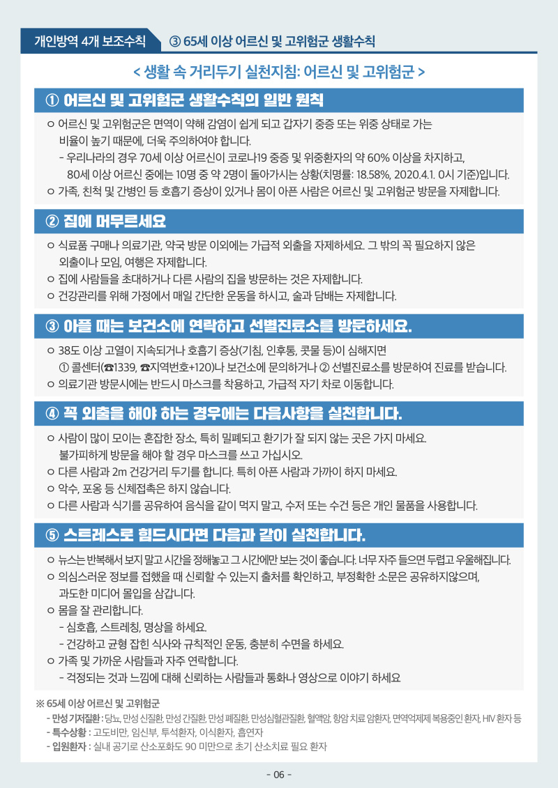코로나19 생활속 거리두기 기본지침 6/7