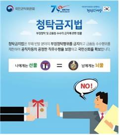 청탁금지법 포스터/출처=국민권익위원회 홈페이지 />
